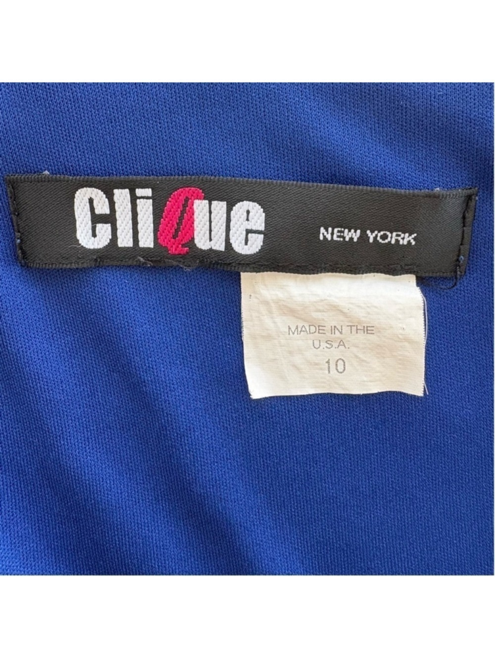 Clique USA Beaded Dress 10 [S] Asymmetric Hem Blue Rhinestones Wedding Guest - Picture 7 of 8
